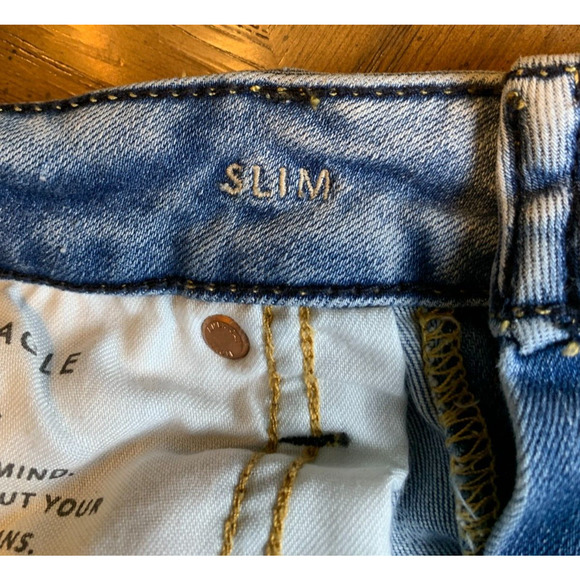 American Eagle Mens Jeans 34X34 Blue Slim Fit Distressed Air Flex 360 Denim - Picture 4 of 6